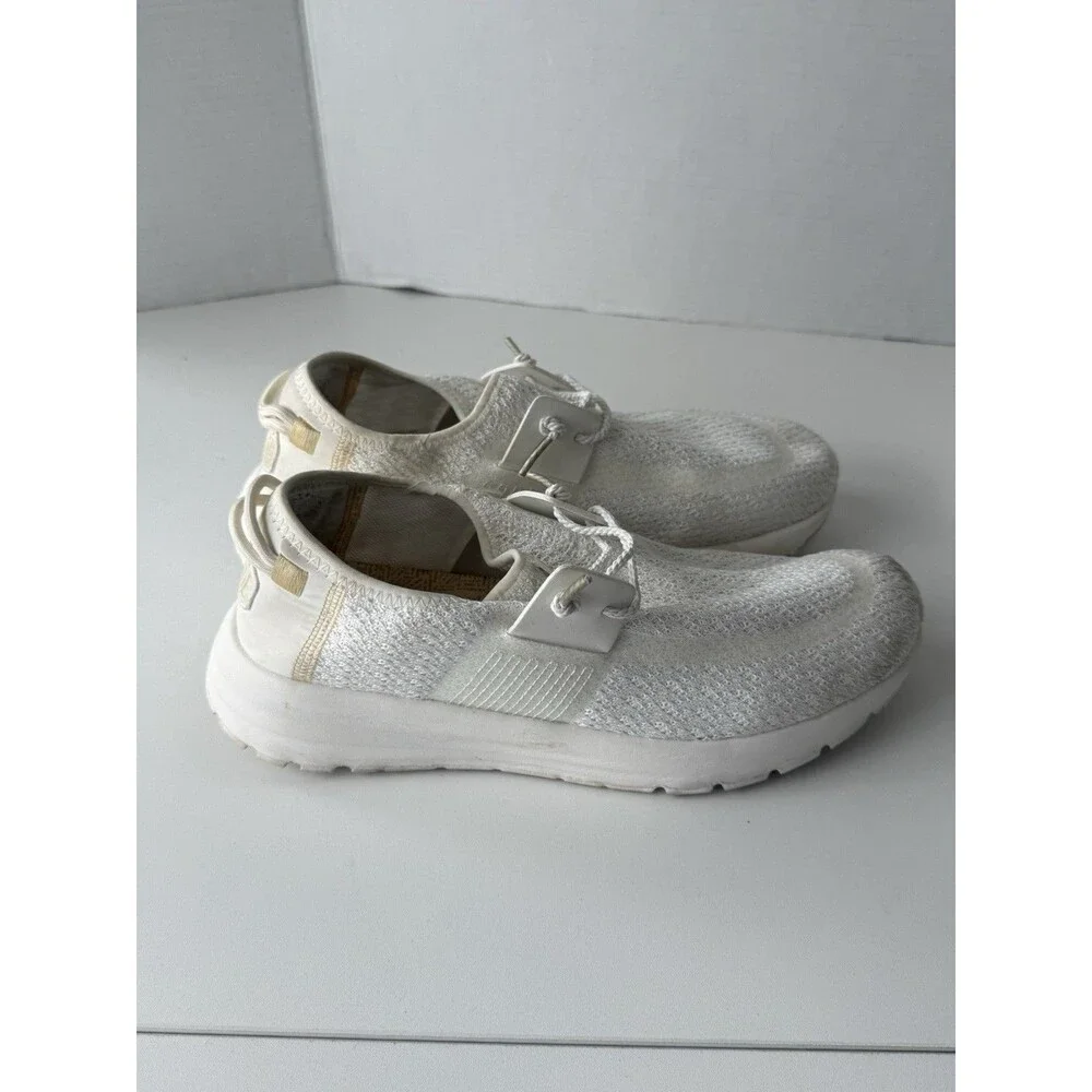 Hey Dude Women's Sirocco Crochet Mesh Loafers White Gold Women 8